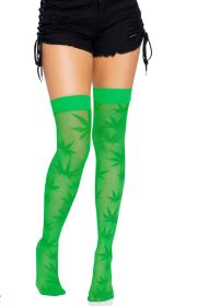 420 Net Thigh Highs (Option: One Size  Green)