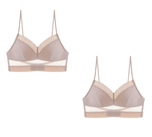 Backless Bra Invisible Bralette Thin Lace Wedding Bras Low Back Underwear Push Up Brassiere Women Seamless Lingerie Sexy BH Top (Color: Skin 2PC, size: S)
